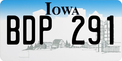 IA license plate BDP291