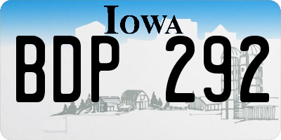 IA license plate BDP292