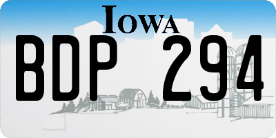 IA license plate BDP294