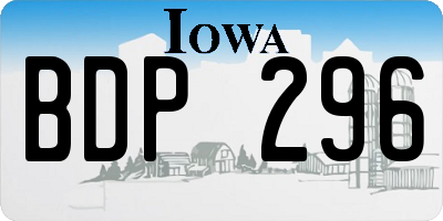 IA license plate BDP296
