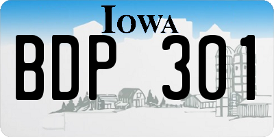 IA license plate BDP301