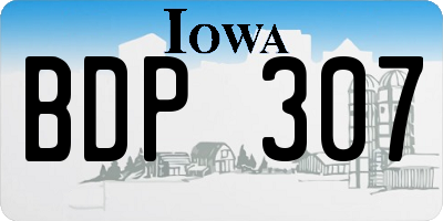 IA license plate BDP307