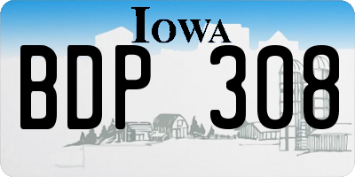 IA license plate BDP308