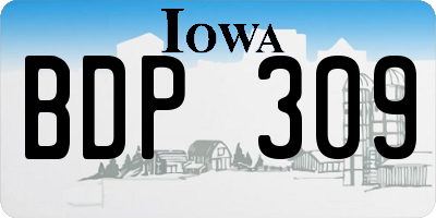 IA license plate BDP309