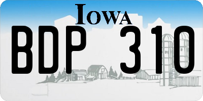 IA license plate BDP310