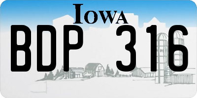 IA license plate BDP316
