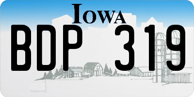 IA license plate BDP319