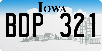 IA license plate BDP321