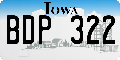 IA license plate BDP322