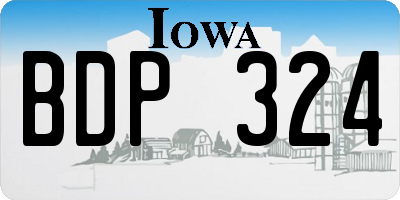 IA license plate BDP324
