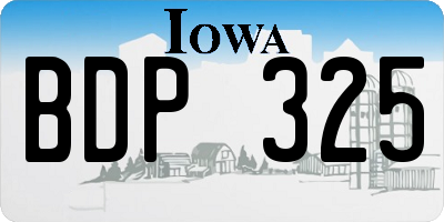 IA license plate BDP325