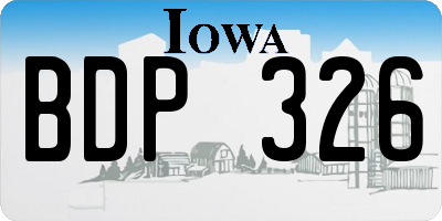 IA license plate BDP326