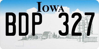 IA license plate BDP327