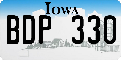 IA license plate BDP330