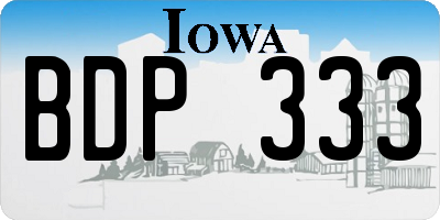 IA license plate BDP333