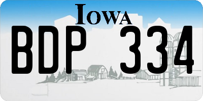 IA license plate BDP334