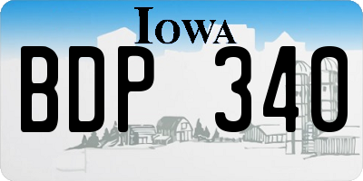 IA license plate BDP340