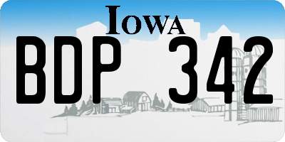 IA license plate BDP342