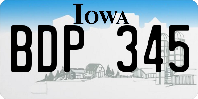 IA license plate BDP345