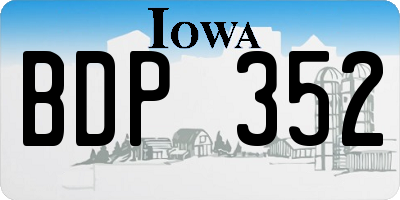 IA license plate BDP352