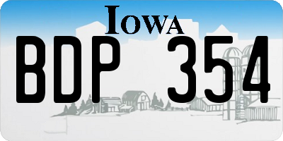 IA license plate BDP354
