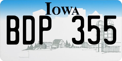 IA license plate BDP355