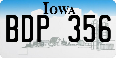 IA license plate BDP356
