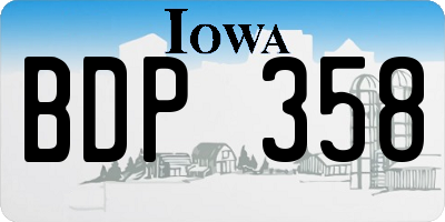 IA license plate BDP358