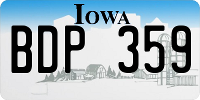 IA license plate BDP359