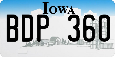 IA license plate BDP360