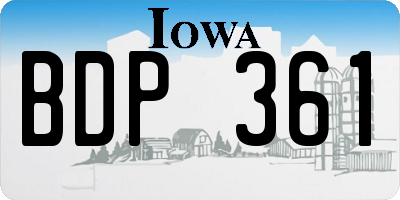 IA license plate BDP361