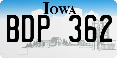 IA license plate BDP362