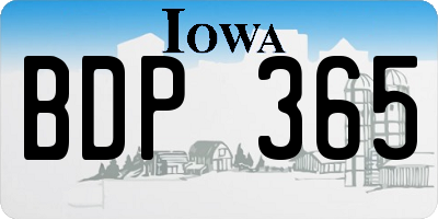 IA license plate BDP365