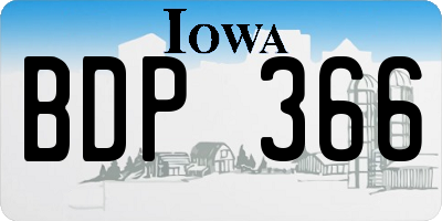 IA license plate BDP366
