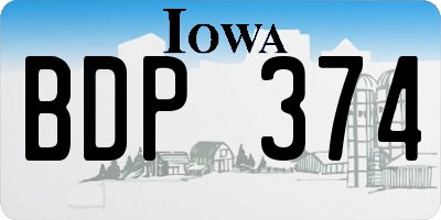 IA license plate BDP374
