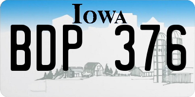 IA license plate BDP376