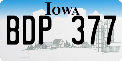 IA license plate BDP377