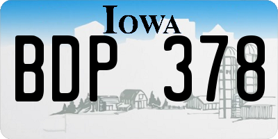 IA license plate BDP378