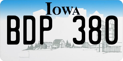 IA license plate BDP380