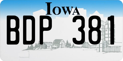 IA license plate BDP381