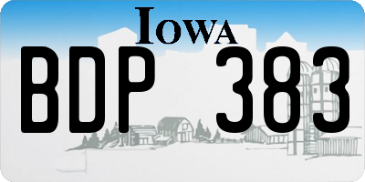 IA license plate BDP383