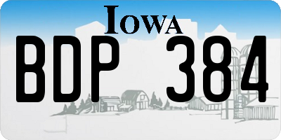 IA license plate BDP384