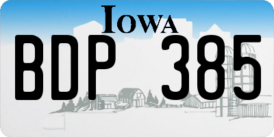 IA license plate BDP385