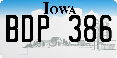 IA license plate BDP386