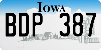 IA license plate BDP387