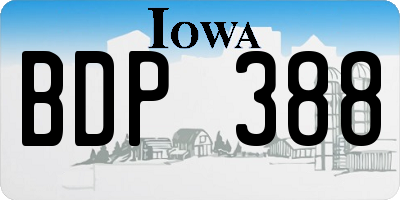 IA license plate BDP388