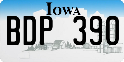 IA license plate BDP390