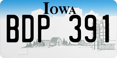 IA license plate BDP391
