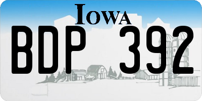 IA license plate BDP392
