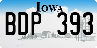 IA license plate BDP393